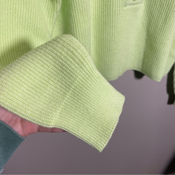 LASCANA Lime Green Pullover Sweater with button front detail - Picture 6 of 10